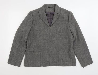 Definitions Womens Grey Jacket Blazer Size 16 Zip