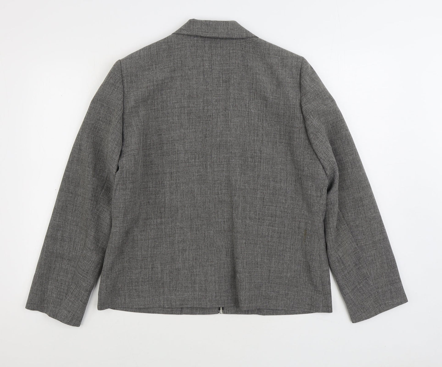 Definitions Womens Grey Jacket Blazer Size 16 Zip
