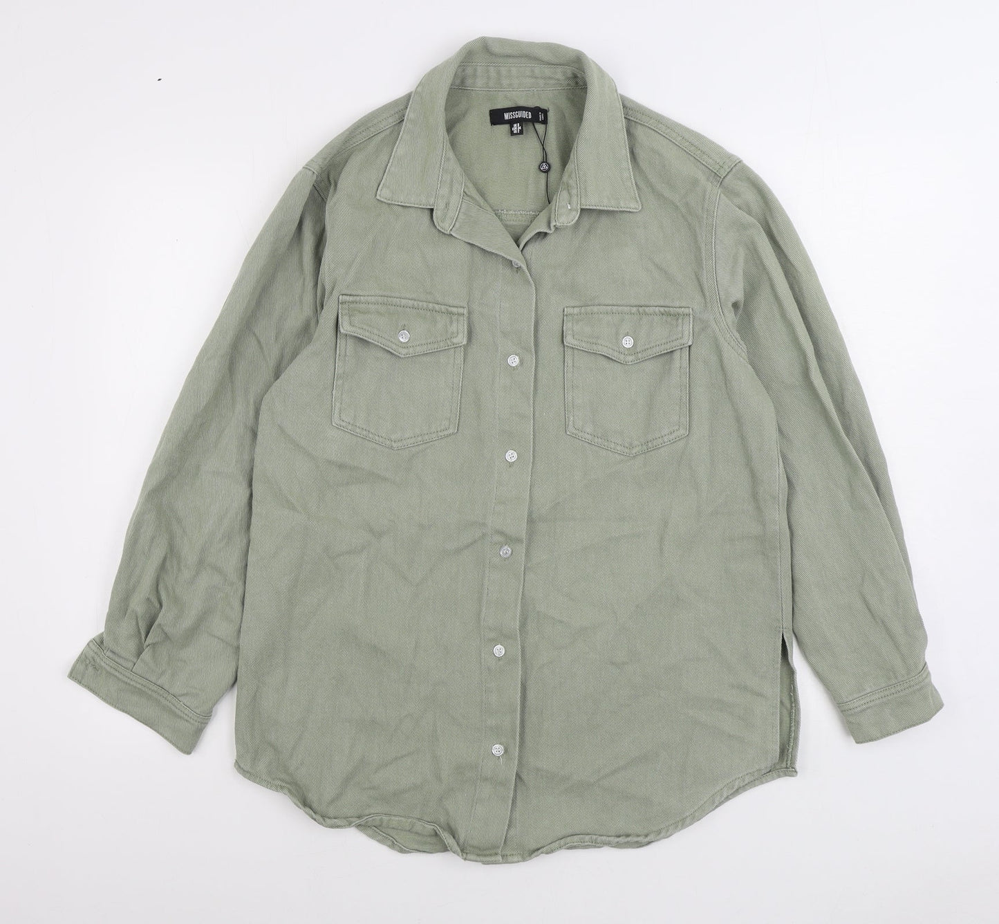 Missguided Womens Green Jacket Size 6 Button