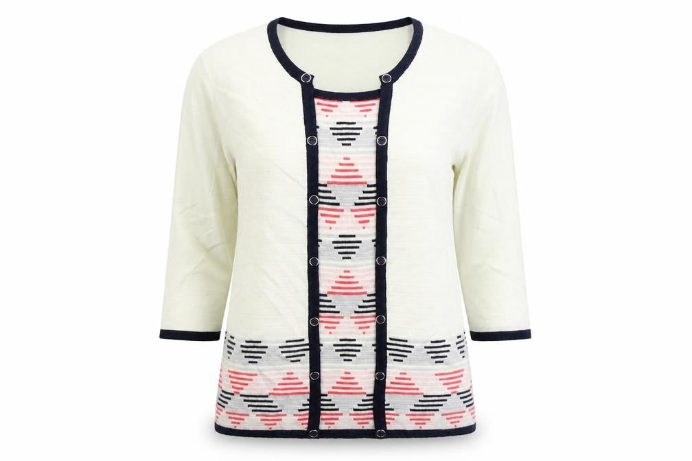 Classic Womens White Round Neck Acrylic Pullover Jumper Size M