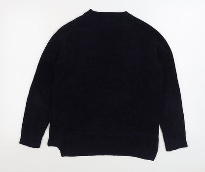 F&F Womens Blue Round Neck Polyester Pullover Jumper Size 8