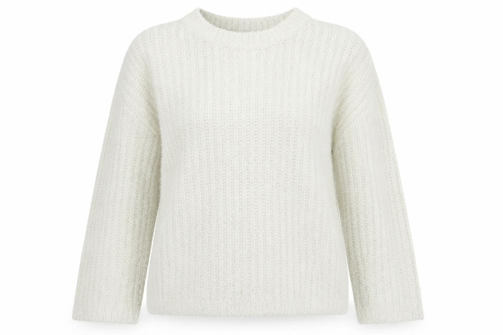 Matalan Womens White Round Neck Polyester Pullover Jumper Size S