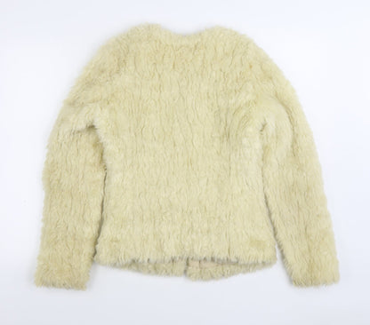 New Look Womens Beige Jacket Size 8 Hook & Eye