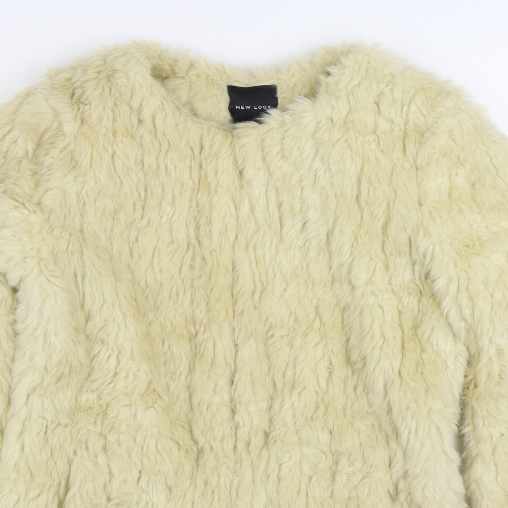 New Look Womens Beige Jacket Size 8 Hook & Eye