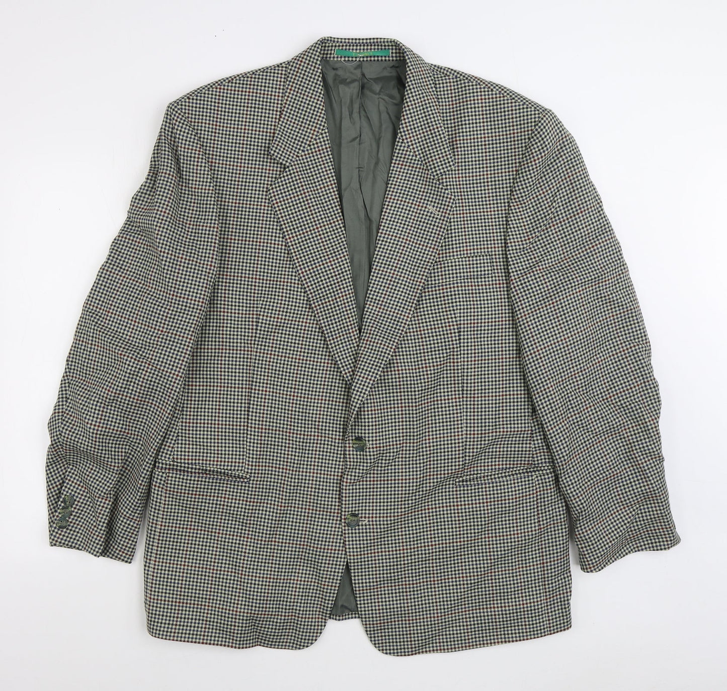 C&A Mens Multicoloured Check Wool Jacket Suit Jacket Size 44