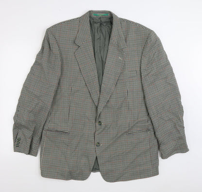 C&A Mens Multicoloured Check Wool Jacket Suit Jacket Size 44