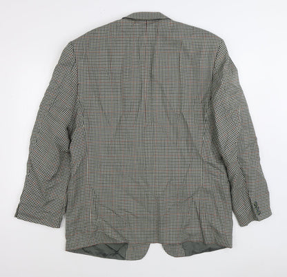 C&A Mens Multicoloured Check Wool Jacket Suit Jacket Size 44