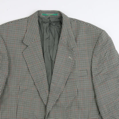 C&A Mens Multicoloured Check Wool Jacket Suit Jacket Size 44