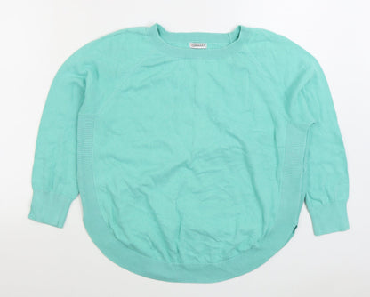 Damart Womens Green Round Neck Cotton Pullover Jumper Size M