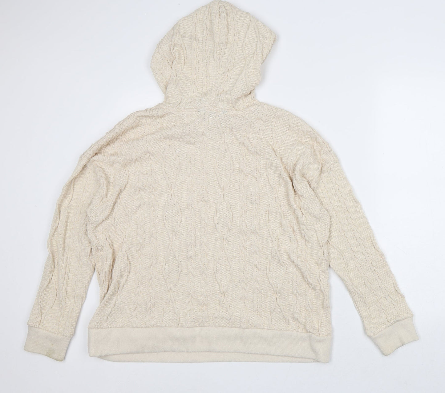 F&F Womens Beige Polyester Pullover Hoodie Size 12