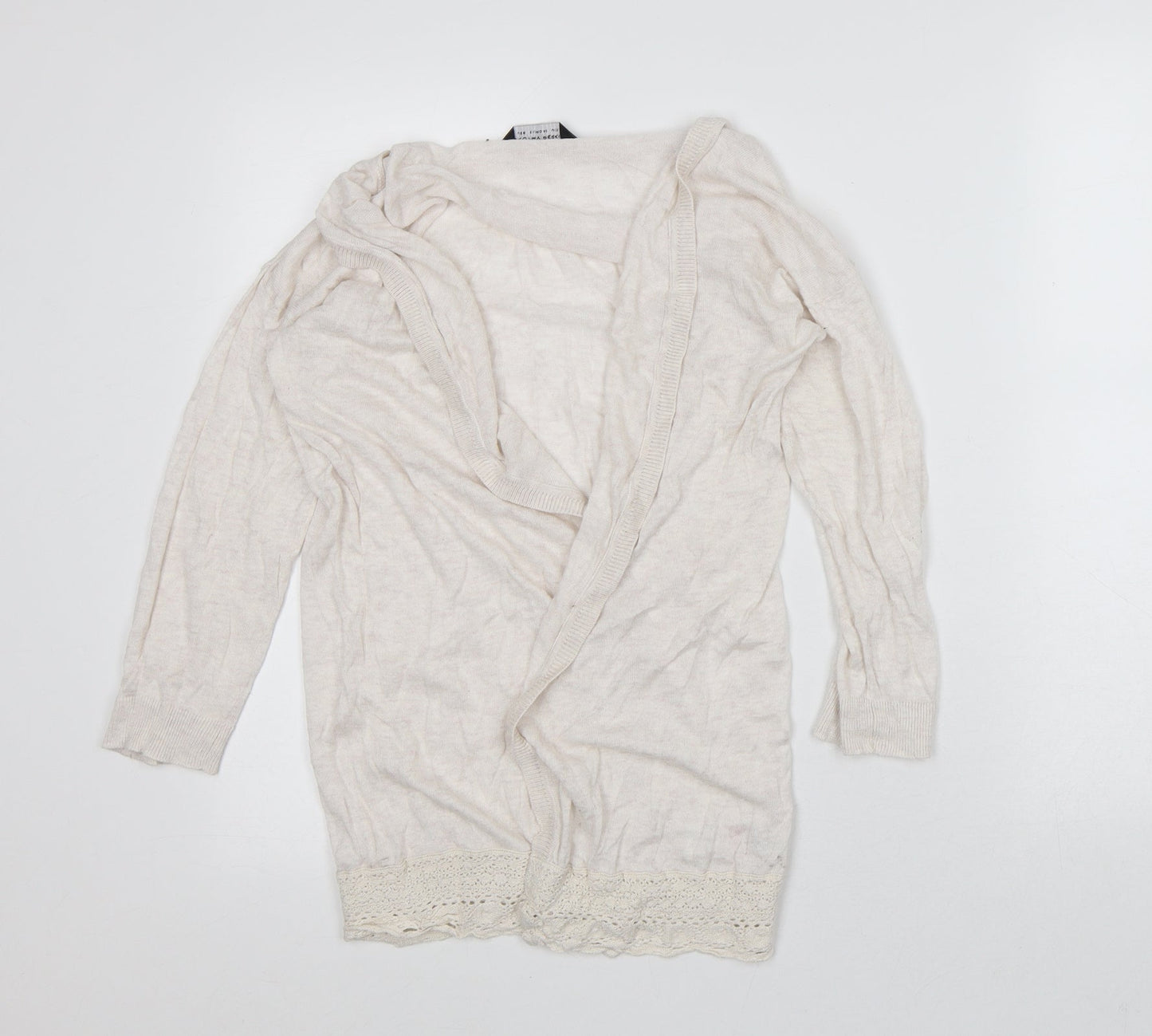 Dorothy Perkins Womens White Round Neck Cotton Cardigan Jumper Size 12