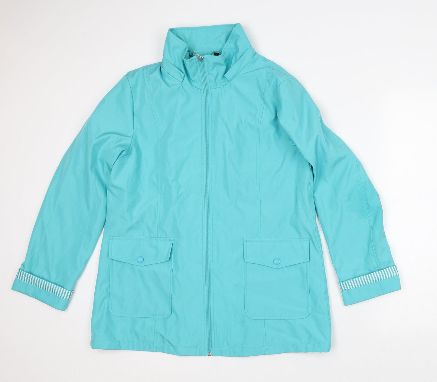 Finesse Womens Blue Jacket Coat Size 10