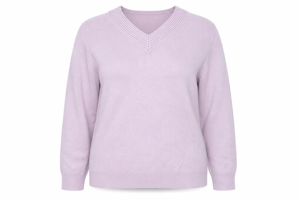 Damart Womens Pink V-Neck Acrylic Pullover Jumper Size 14