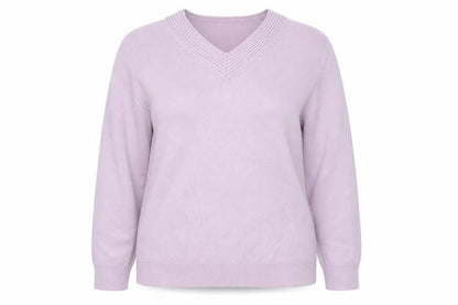 Damart Womens Pink V-Neck Acrylic Pullover Jumper Size 14