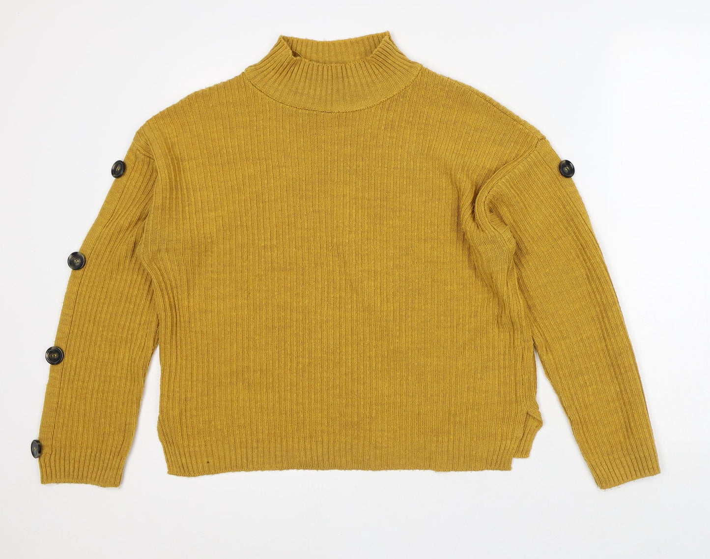 Primark Womens Gold High Neck Acrylic Pullover Jumper Size L