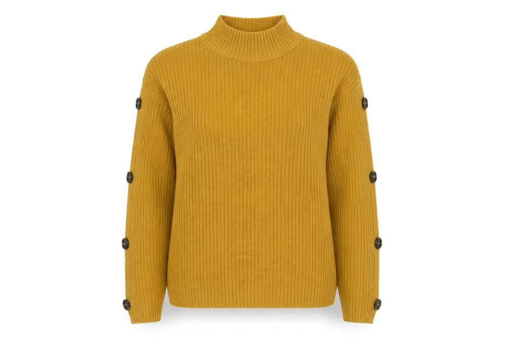 Primark Womens Gold High Neck Acrylic Pullover Jumper Size L