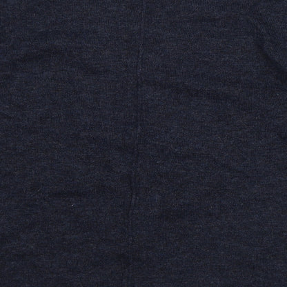 H&M Mens Blue V-Neck Acrylic Pullover Jumper Size S