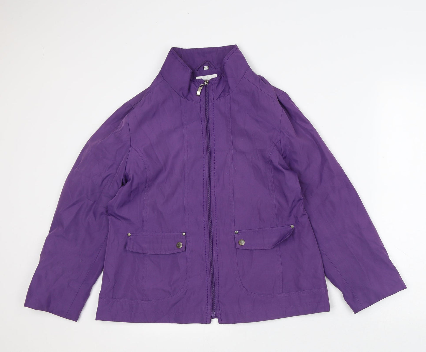 Eleganze Womens Purple Overcoat Coat Size 10 Zip