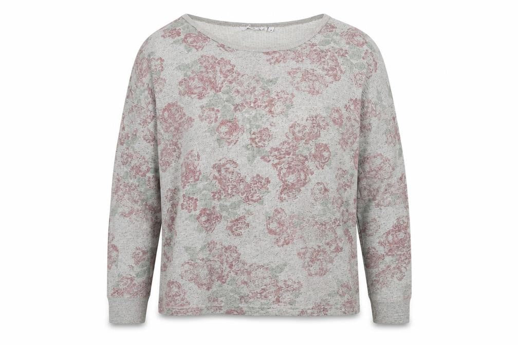 New Look Womens Grey Floral Polyester Pullover Sweatshirt Size 14