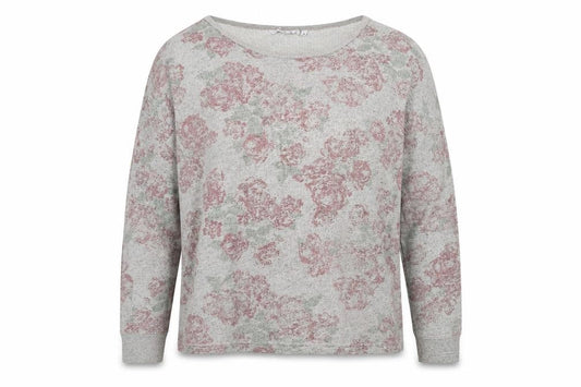 New Look Womens Grey Floral Polyester Pullover Sweatshirt Size 14