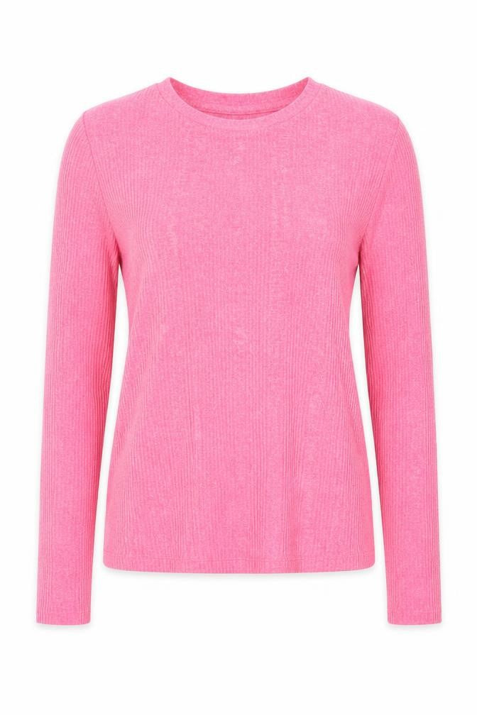 New Look Womens Pink Round Neck Polyester Pullover Jumper Size 8