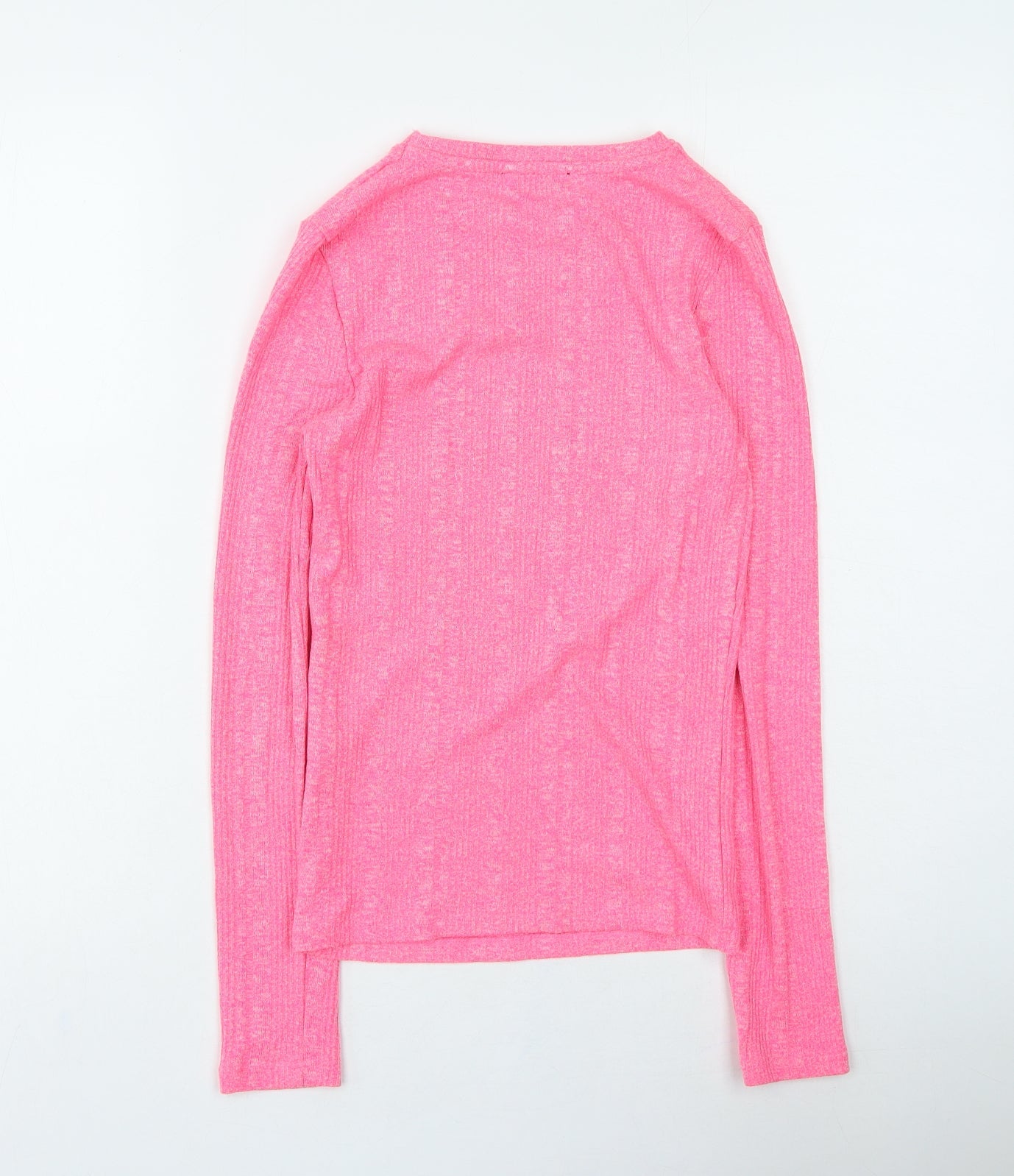 New Look Womens Pink Round Neck Polyester Pullover Jumper Size 8