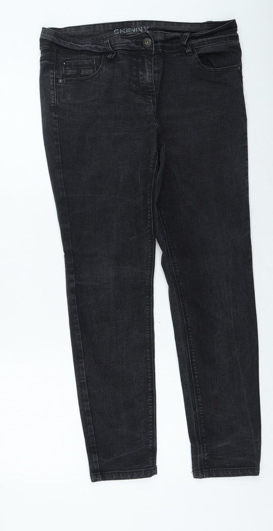 Preworn Womens Black Cotton Skinny Jeans Size 34 in L28 in Regular