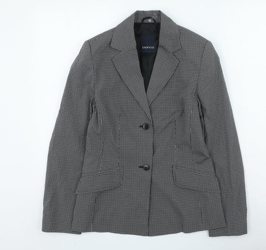 Bianca Womens Black Check Jacket Blazer Size 8 Button