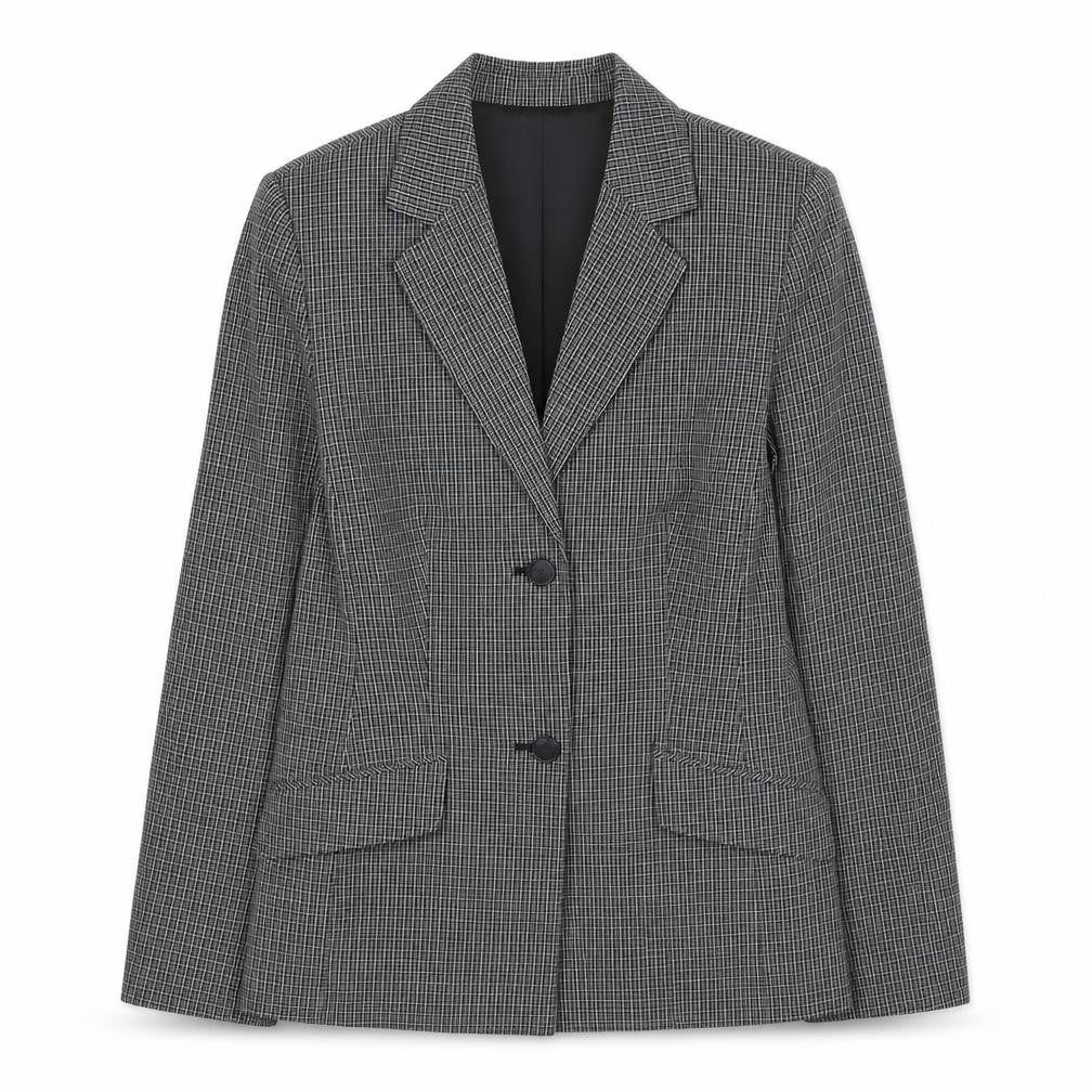 Bianca Womens Black Check Jacket Blazer Size 8 Button