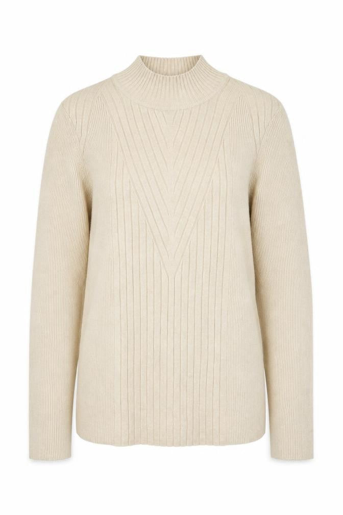 International Womens Beige High Neck Rayon Pullover Jumper Size M