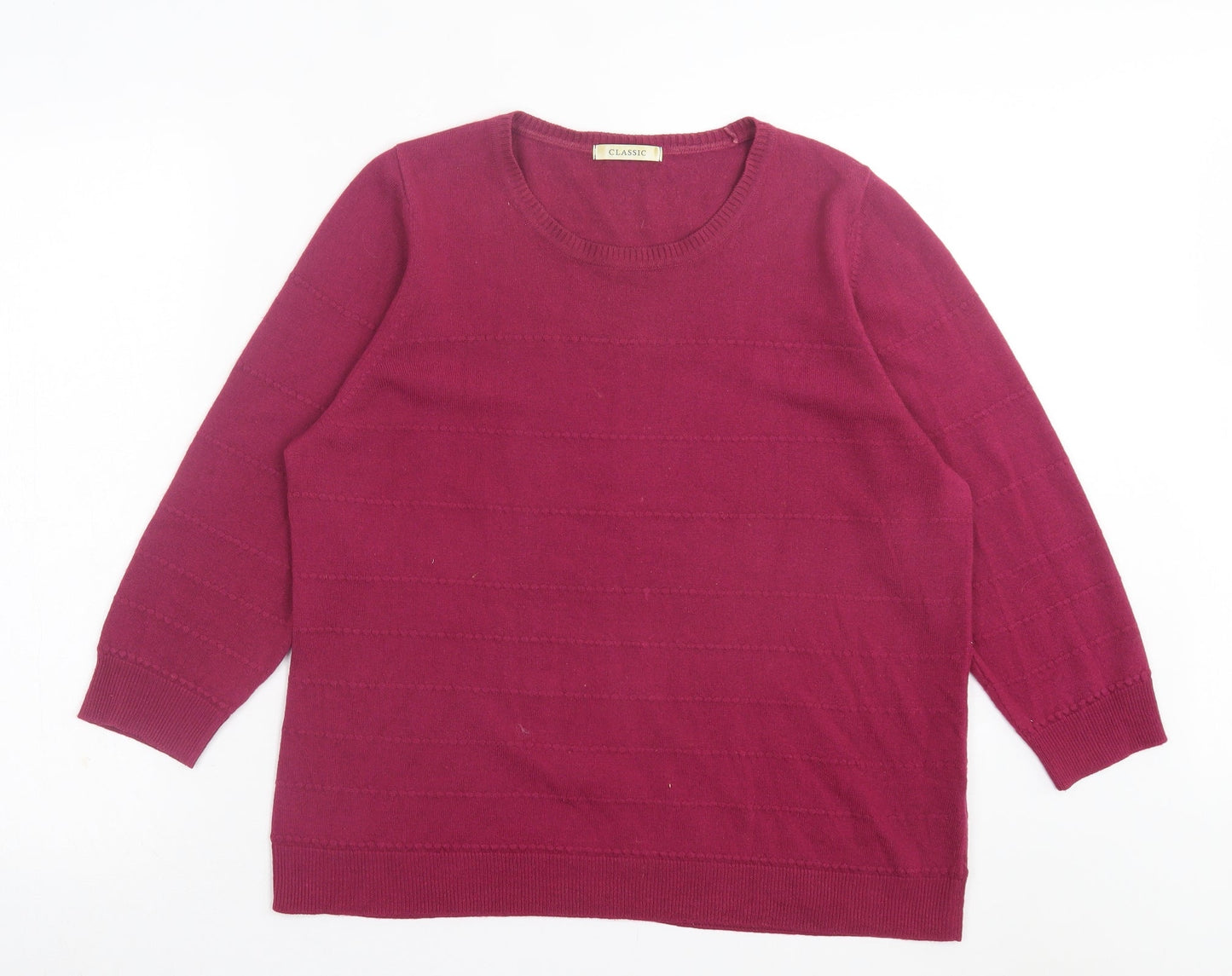 Marks and Spencer Womens Purple Crew Neck Acrylic Pullover Jumper Size 18