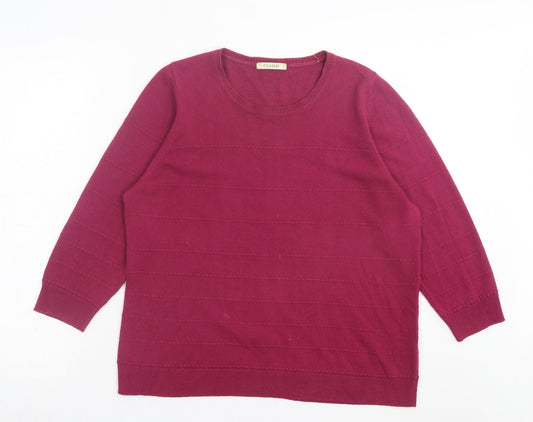 Marks and Spencer Womens Purple Crew Neck Acrylic Pullover Jumper Size 18