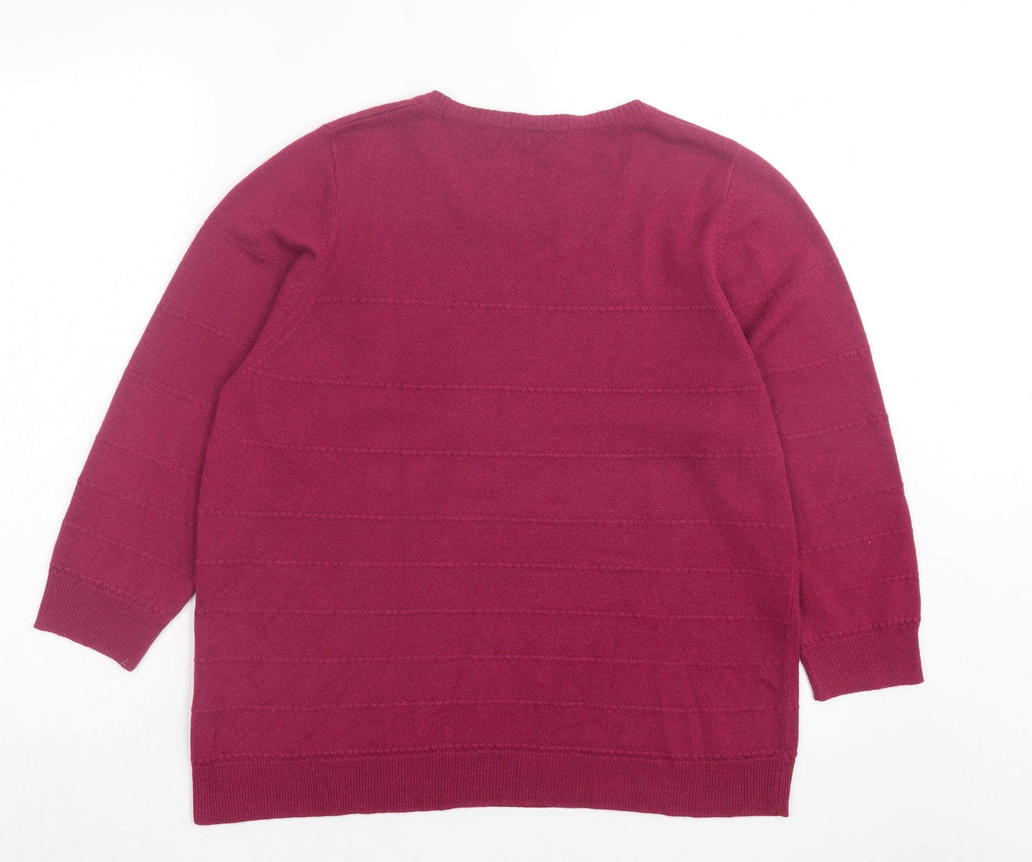 Marks and Spencer Womens Purple Crew Neck Acrylic Pullover Jumper Size 18