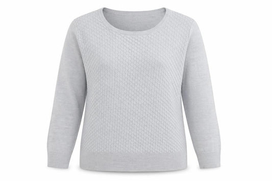 Per Una Womens Grey Crew Neck Acrylic Pullover Jumper Size 14