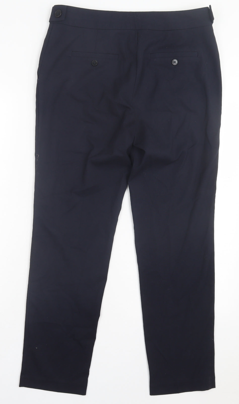 NEXT Womens Blue Polyester Trousers Size 10 L28 in Regular Hook & Eye