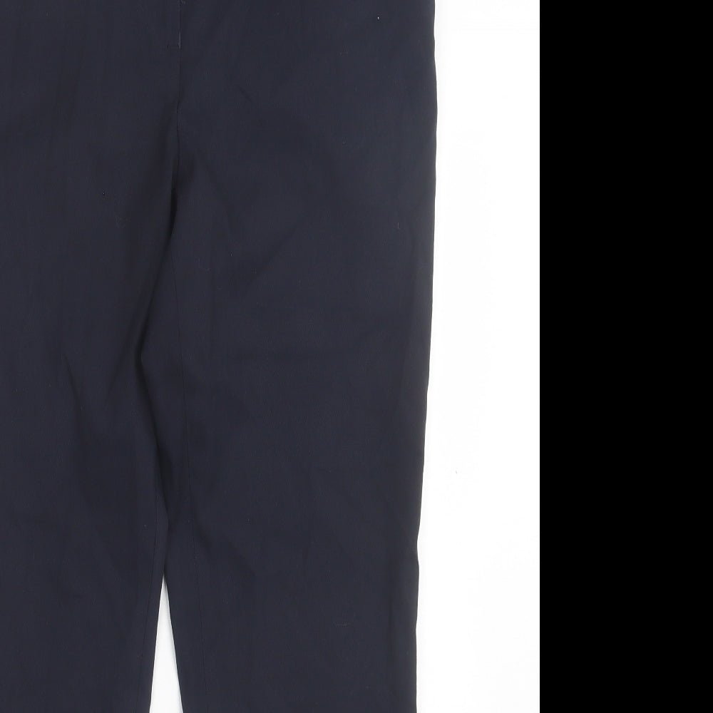 NEXT Womens Blue Polyester Trousers Size 10 L28 in Regular Hook & Eye