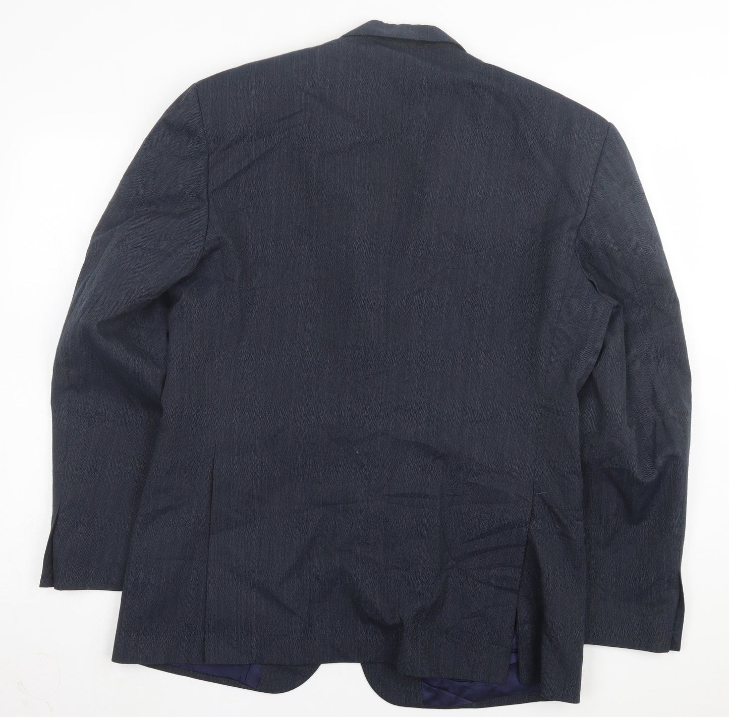 Preworn Mens Blue Striped Wool Jacket Suit Jacket Size 42