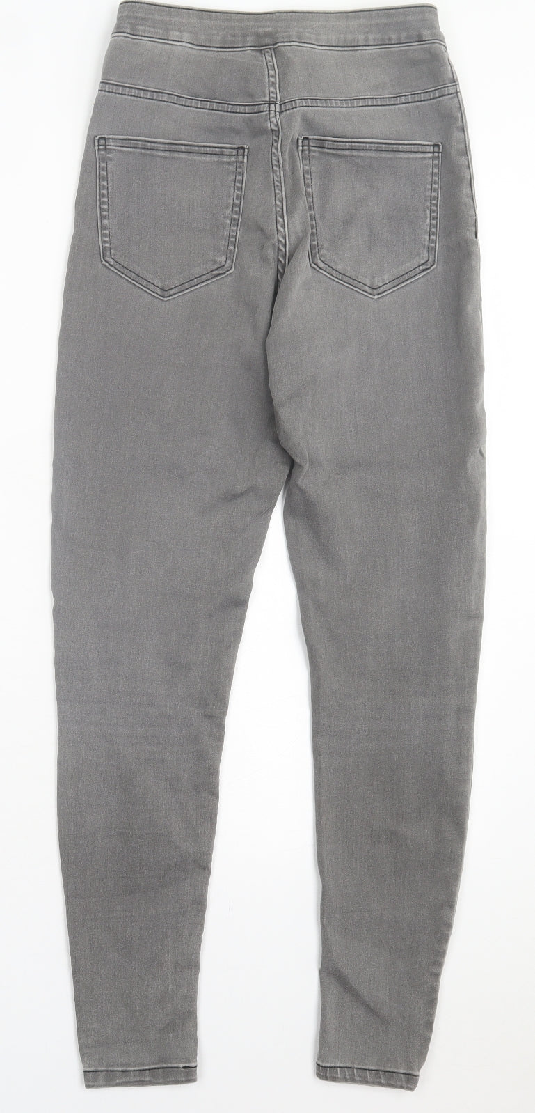 Marks and Spencer Womens Grey Cotton Skinny Jeans Size 8 L28 in Regular Button