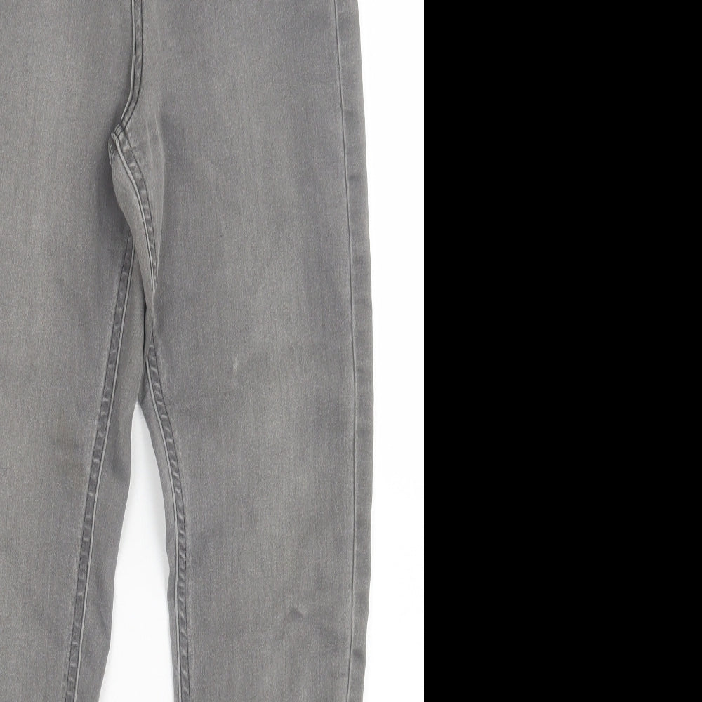 Marks and Spencer Womens Grey Cotton Skinny Jeans Size 8 L28 in Regular Button