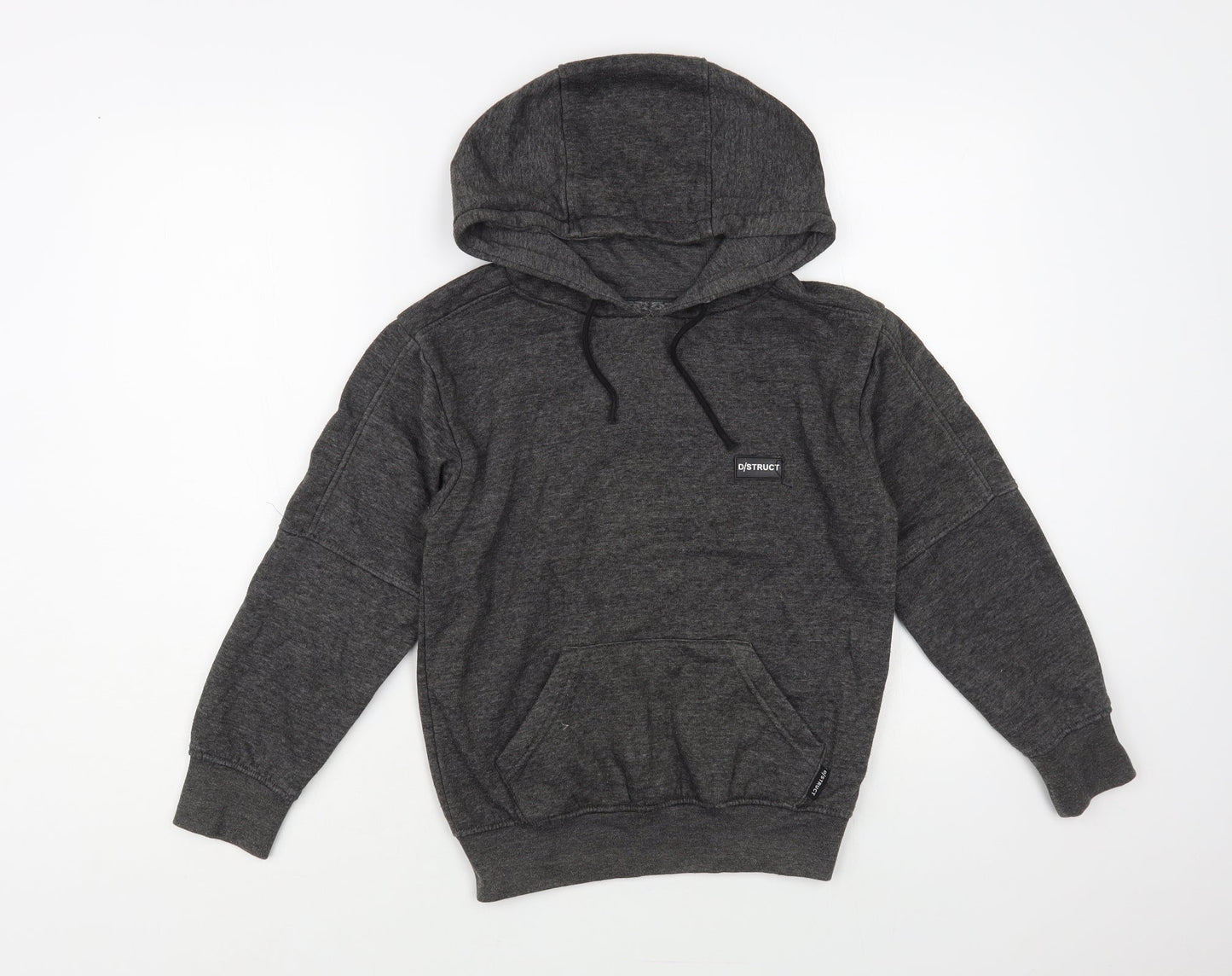 D/Struct Boys Grey Cotton Pullover Hoodie Size 9-10 Years Pullover