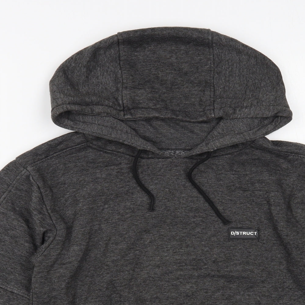 D/Struct Boys Grey Cotton Pullover Hoodie Size 9-10 Years Pullover