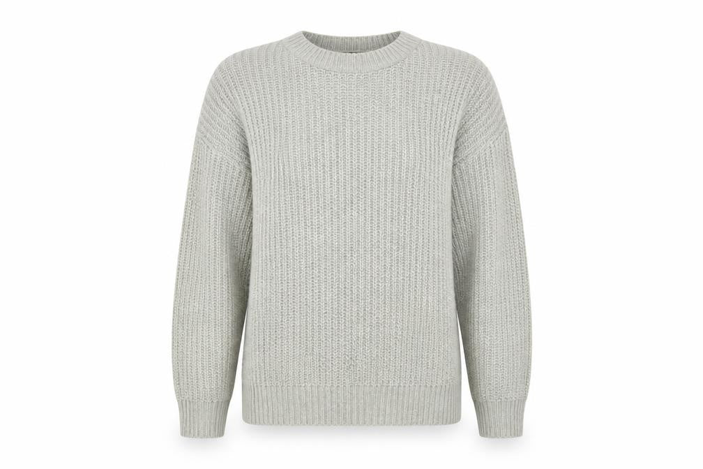 New Look Womens Grey Crew Neck Acrylic Pullover Jumper Size M
