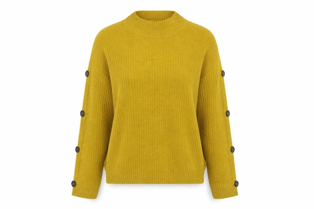 Primark Womens Yellow Mock Neck Acrylic Pullover Jumper Size M