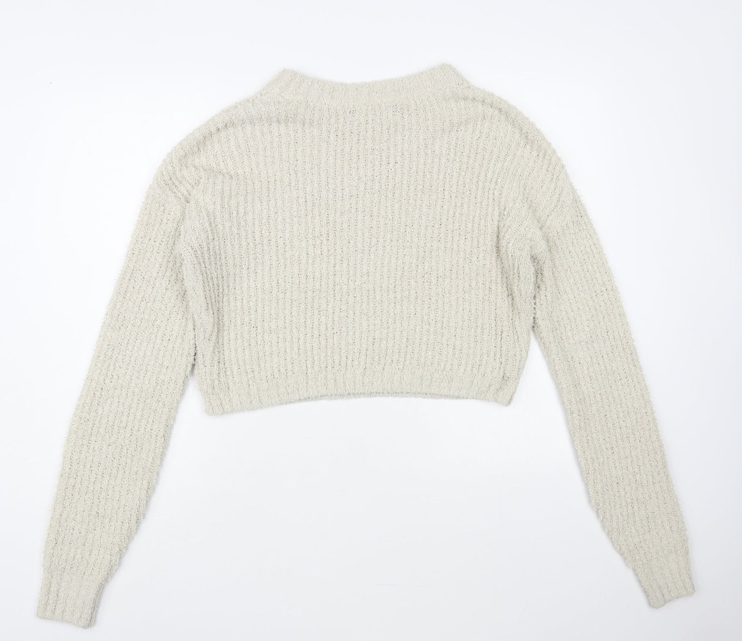 Prett Womens Beige Boat Neck Polyester Pullover Jumper Size M