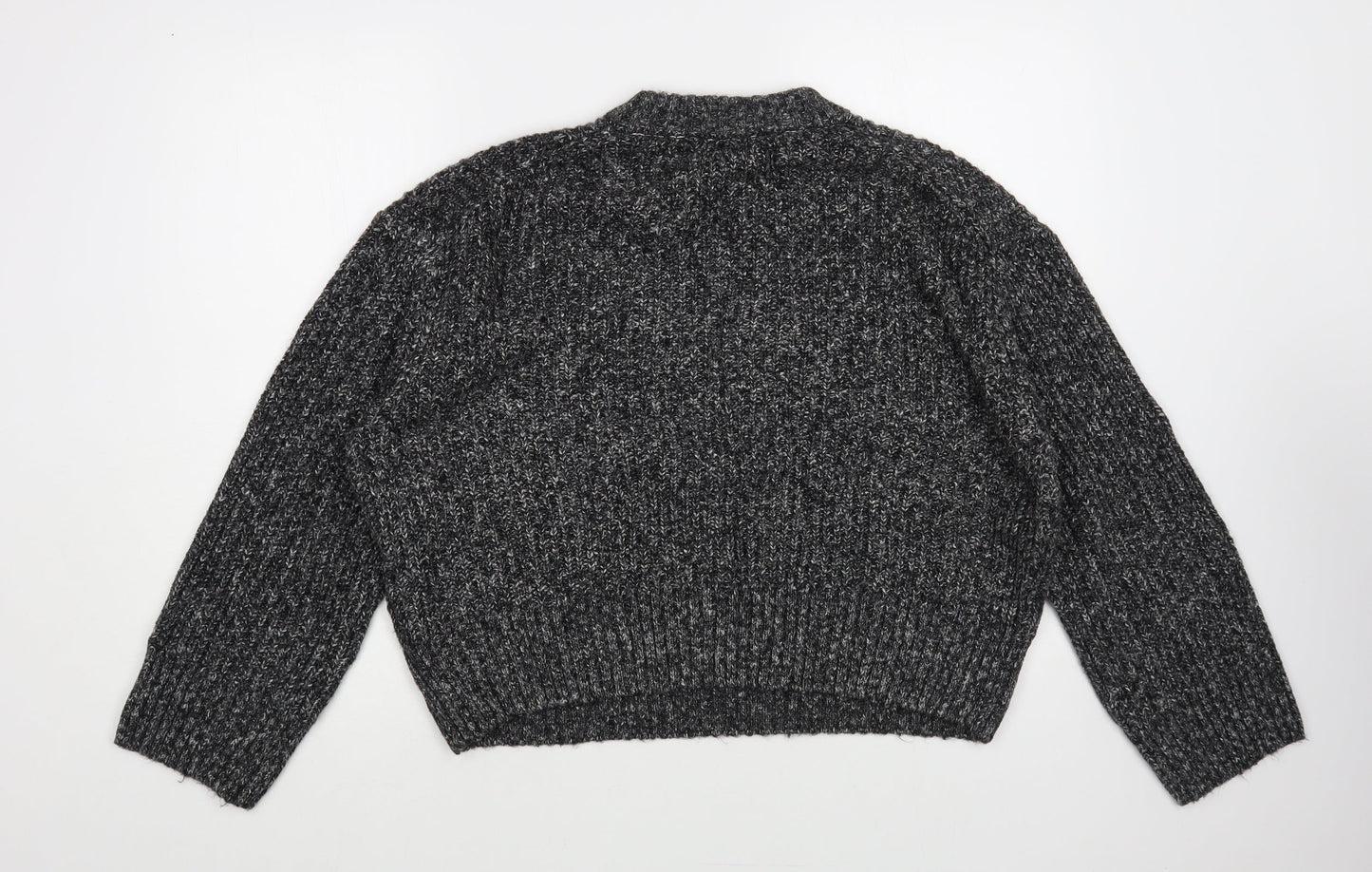 H&M Womens Grey High Neck Cotton Pullover Jumper Size M
