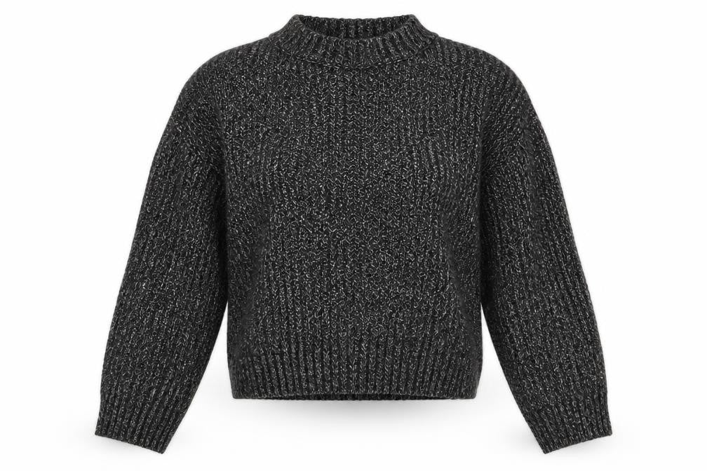 H&M Womens Grey High Neck Cotton Pullover Jumper Size M