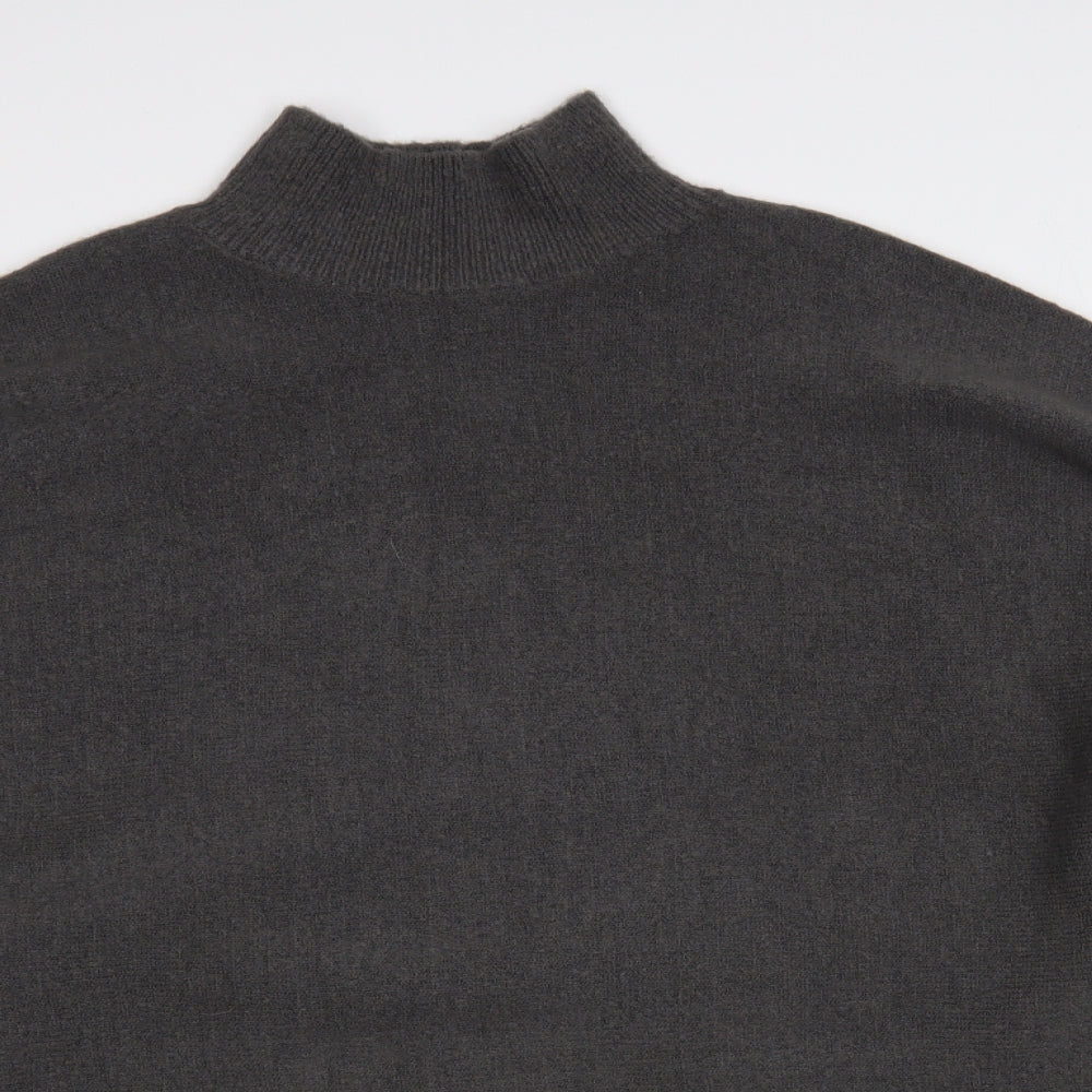 PRETTYLITTLETHING Womens Grey High Neck Acrylic Tunic Jumper Size S