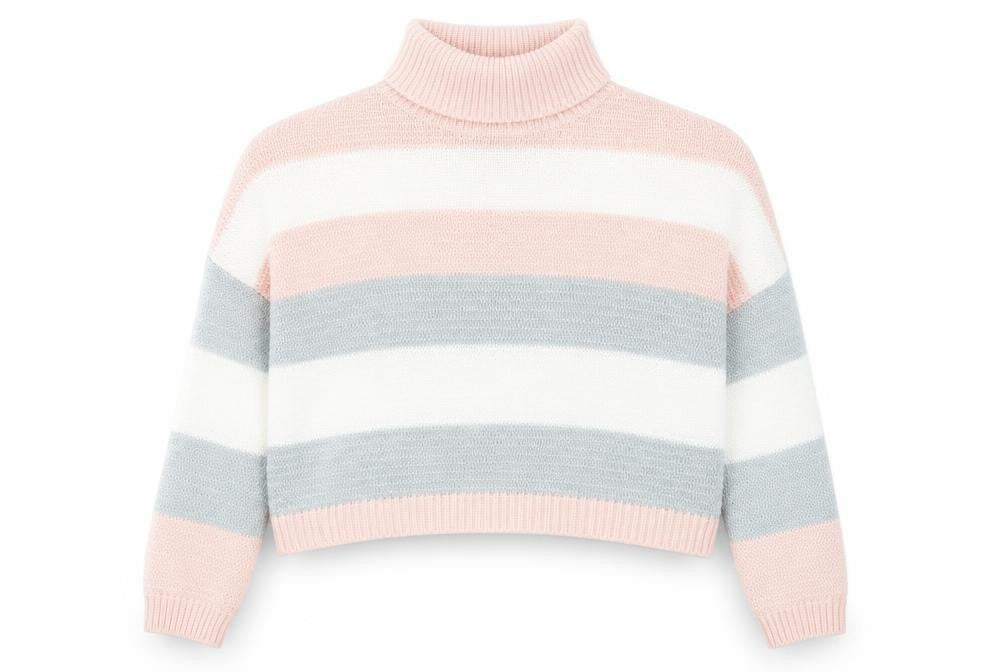 Quiz Womens Multicoloured Roll Neck Striped Acrylic Pullover Jumper Size M