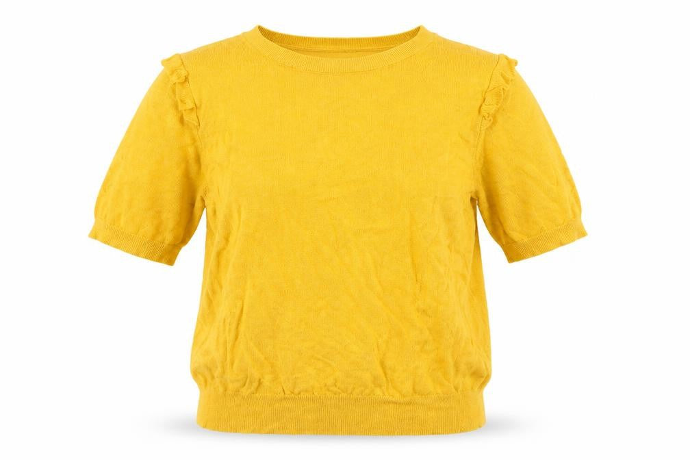 Oasis Womens Yellow Round Neck Acrylic Pullover Jumper Size L