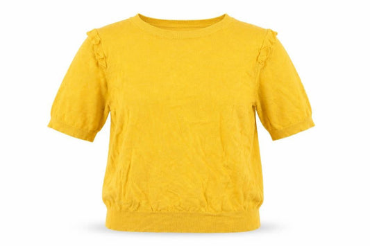 Oasis Womens Yellow Round Neck Acrylic Pullover Jumper Size L